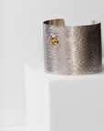 REPTILIA MAXIMA CUFF · SILVER AND NATURAL GEMSTONES