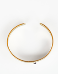 Reptilia Minima cuff in vermeil (18k gold over recycled silver) with natural gemstone, alternate front view.
