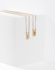 Grace scapular necklace by Carlota Guardia from the Be Grateful collection, designed to support a daily gratitude ritual, crafted in recycled gold with natural gemstone.