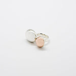 COCOON DOUBLE OVAL Ring: gold and sterling silver