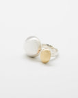 DOUBLE OVAL RING · STERLING SILVER AND GOLD