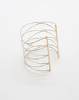 Bracelet manchette CONNECTION: or jaune 14 carats et argent 925
