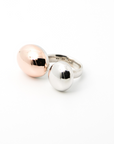 Bague COCOON DOUBLE OVAL LE: or rose 14 carats et argent