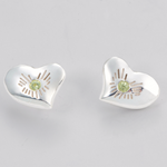 BE GRATEFUL BRIGHT HEART earrings: Sterling silver