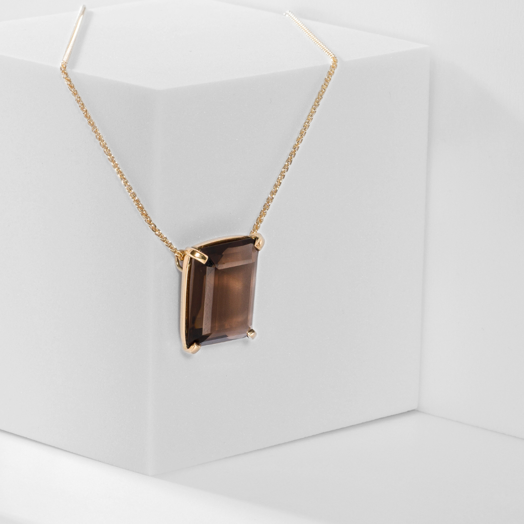 Nova Medium gold necklace with natural gemstone from the gempower collection symbolizing strength and feminine energy
