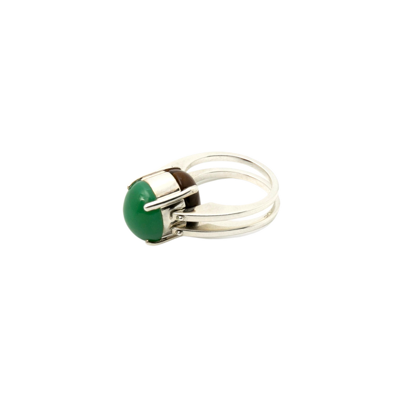 KINETIC Ring Green and Brown series:  Sterling silver
