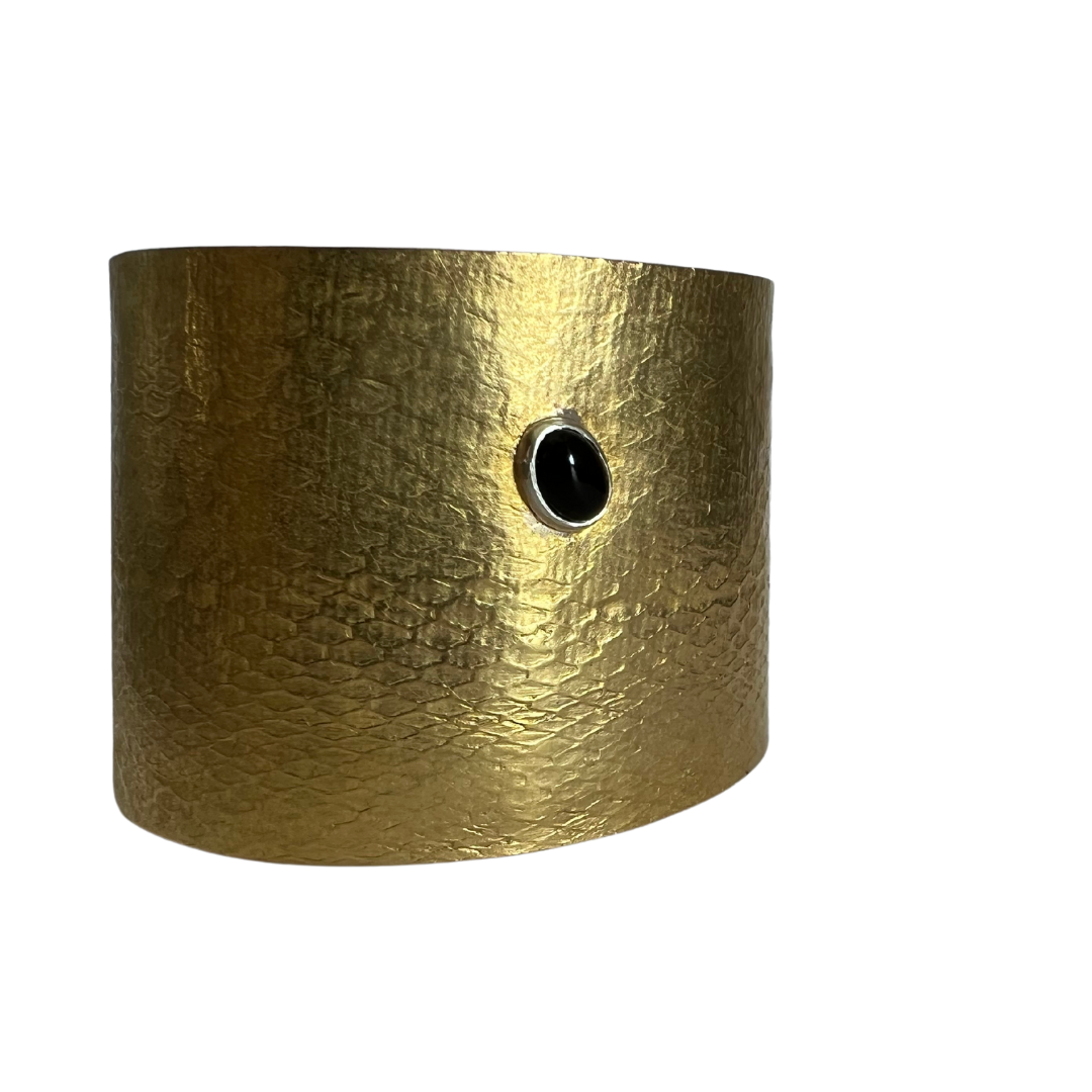 Bracelet manchette REPTILIA: Vermeil. Or jaune et argent 925
