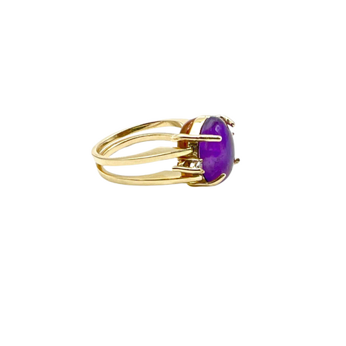 KINETIC Ring Yellow and Purple series:  Gold and diamonds.