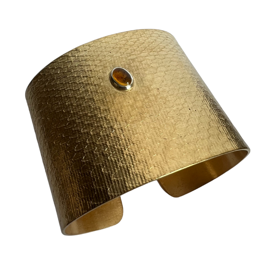 Bracelet manchette REPTILIA: Vermeil. Or jaune et argent 925