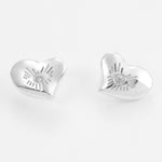 BE GRATEFUL BRIGHT HEART earrings: Sterling silver