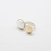 COCOON DOUBLE OVAL Ring: gold and sterling silver