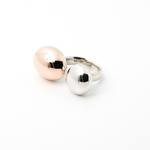 COCOON DOUBLE OVAL Ring. Limited Edition rose gold and silver