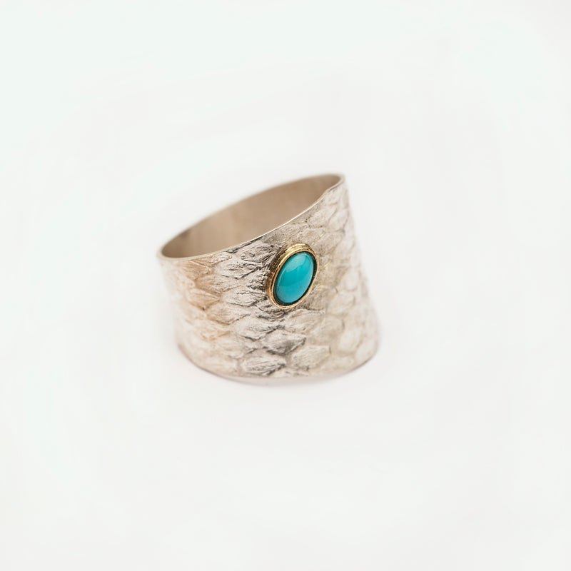 REPTILIA Ring: sterling silver and 18k gold