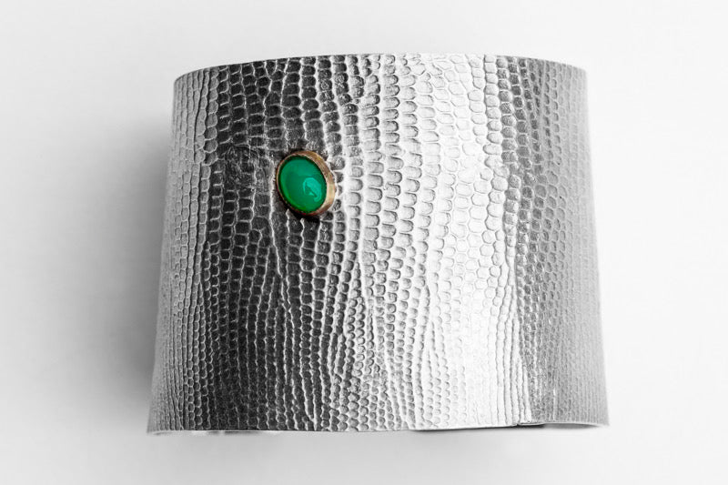 Manchette REPTILIA: argent massif
