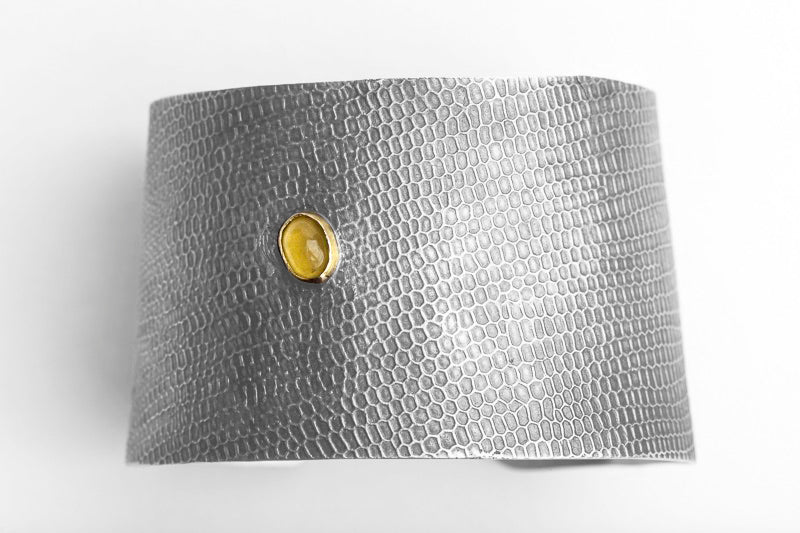 Manchette REPTILIA: argent massif