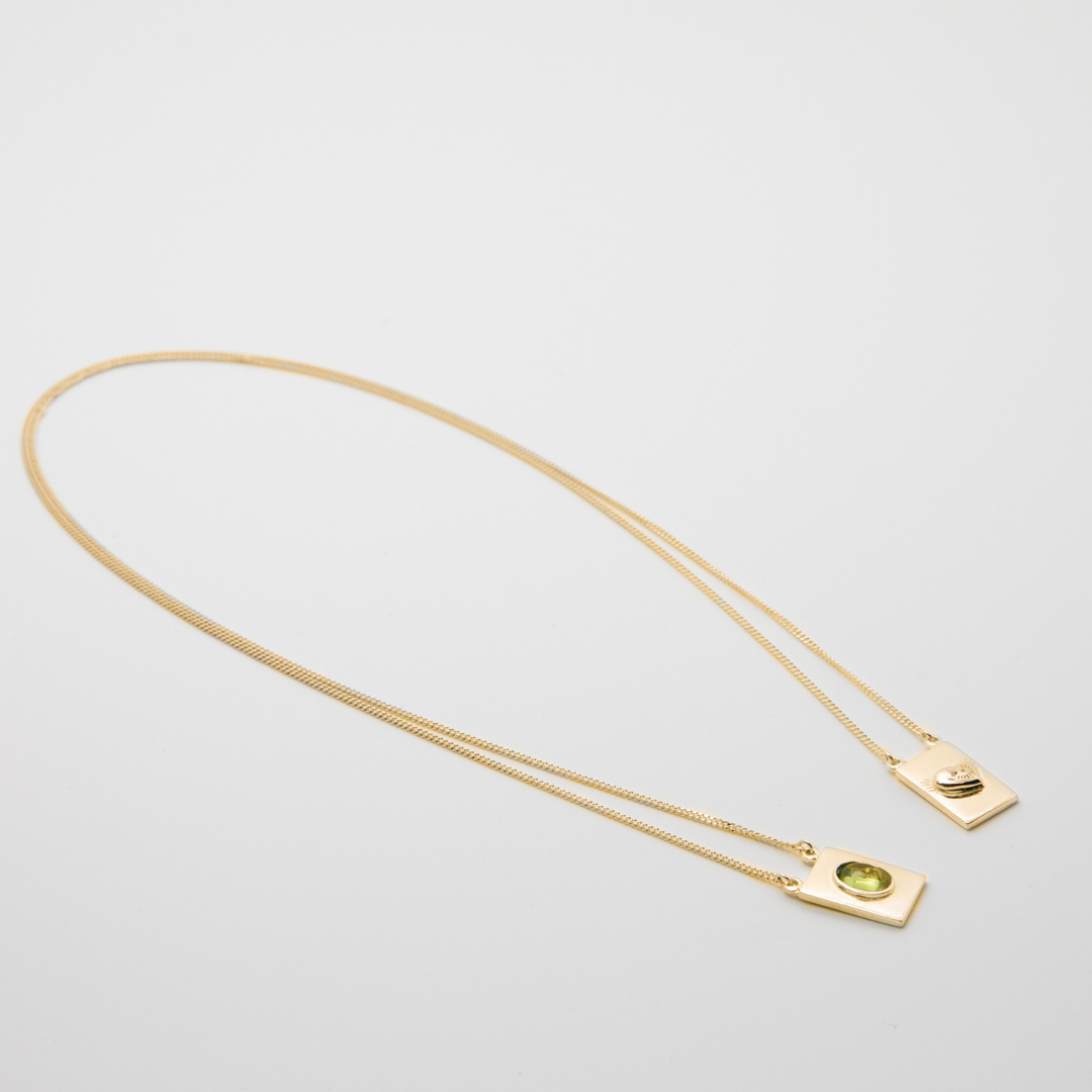 Grace necklace by Carlota Guardia Jewelry from the Be Grateful collection, designed to support a daily gratitude ritual, crafted in recycled gold with gemstone.