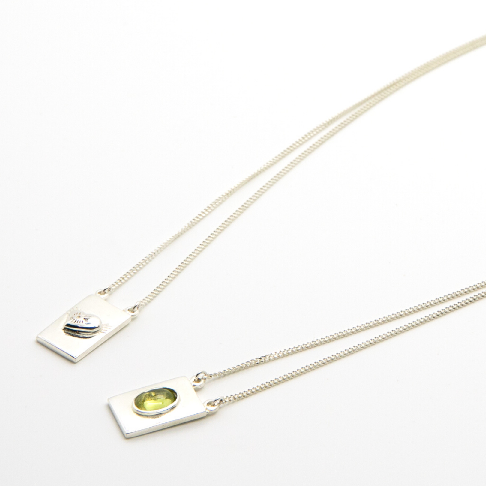 Grace scapular necklace by Carlota Guardia Jewelry from the Be Grateful collection, designed to support a daily gratitude ritual, crafted in recycled gold with natural gemstone.